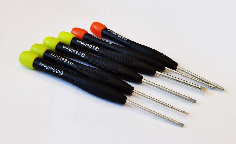 6pc High Precision Screwdriver Set 130mm Full Length Ph00,000; Flat1.6,2.0,2.5,3