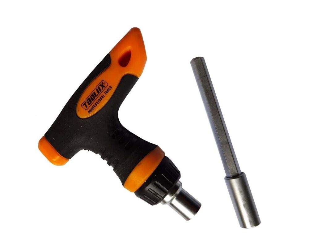 19pc Set T Ratchet Handle Screwdriver & Low Profile Magnetic Bit's Holder Driver