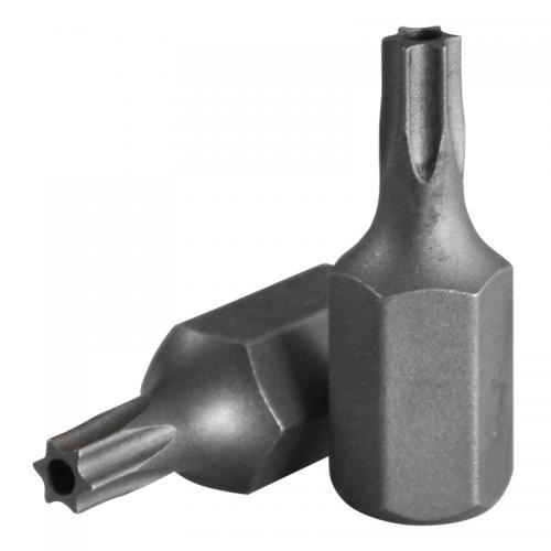 5pc-pack S2/CRMV Steel Star Tamperproof Bit 1/4" Shank 25mmL: T6H-T40H