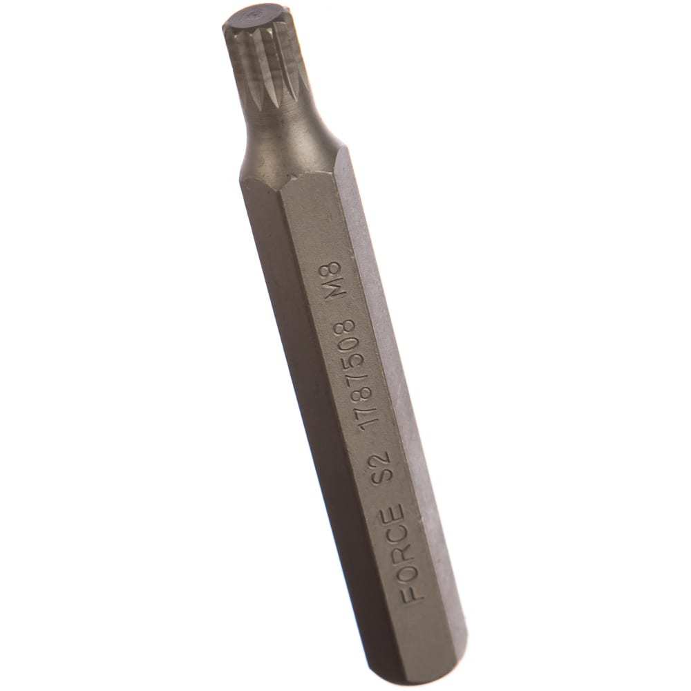 Force 5pc-pack S2 Steel 12PT Spline Bit 10mm Shank 30mmL/75mmL Individual