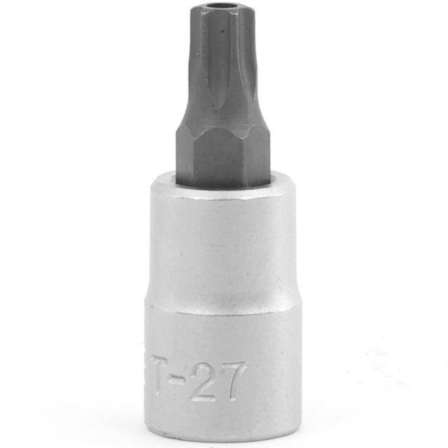 Force 1/4" Drive 32mmL Tamperproof Center Hole Torx Star Bit Socket Individual: T8H-T40H