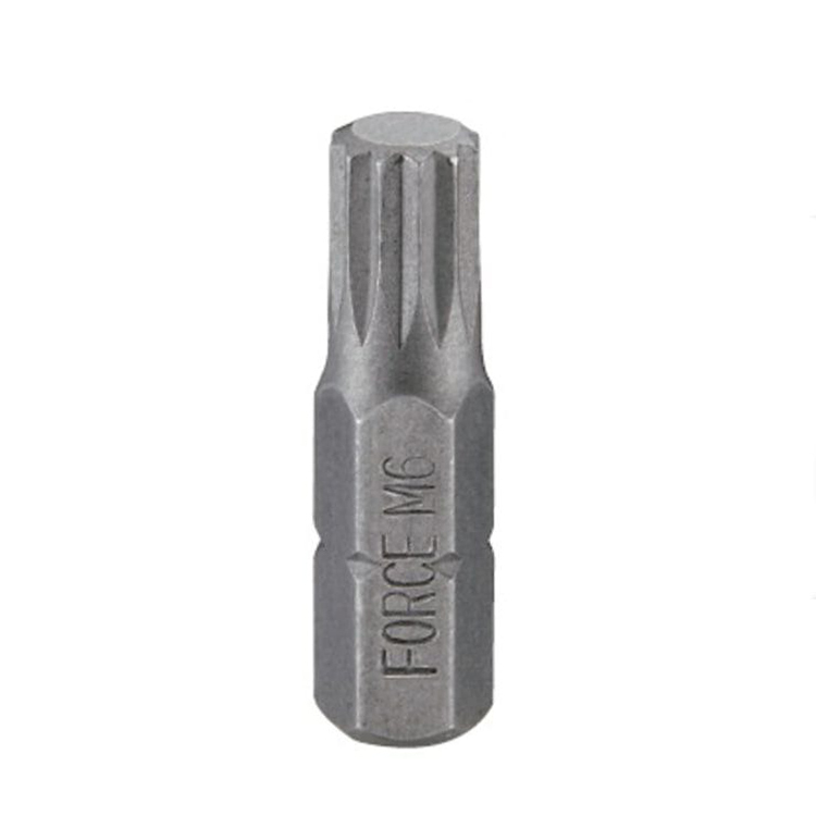 Force 5pc-pack S2 Steel 12PT Spline Bit 10mm Shank 30mmL/75mmL Individual