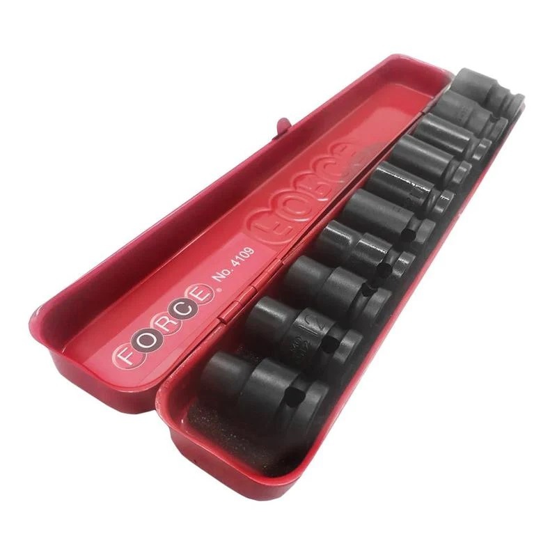 Force 4109 / 4109S 10pc 1/2" Dr. 6PT Impact Socket Metric / Imperial Set