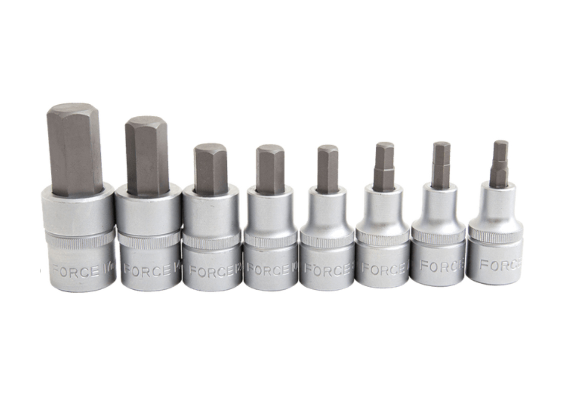 Force 4111 1/2" Dr. Hex Socket Bits 10pc Metric H4-12mm Set