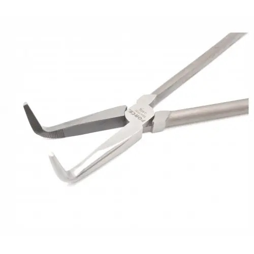 Force 5047P 11" 280mmL Long Reach Jaw Pliers 4 Points Gripping Ring Head / 90° Curved Jaw