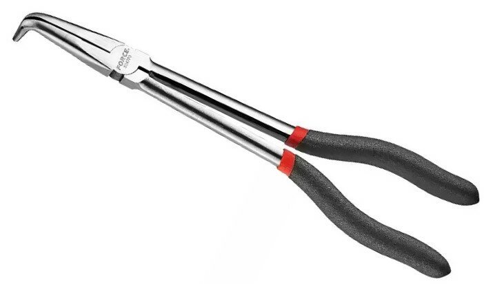 Force 5047P 11" 280mmL Long Reach Jaw Pliers 4 Points Gripping Ring Head / 90° Curved Jaw