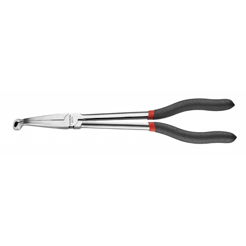 Force 5047P 11" 280mmL Long Reach Jaw Pliers 4 Points Gripping Ring Head / 90° Curved Jaw