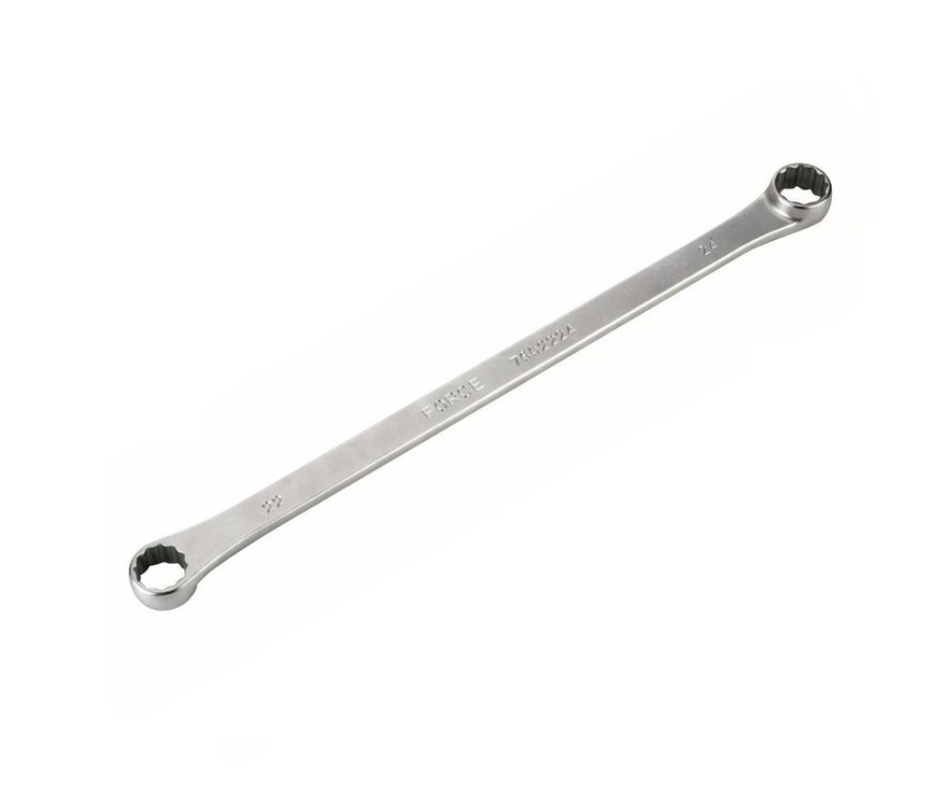 Force 50622 10x12-17x19mm 6pc Aviation Extra Long Two Flat Ring Spanner Set