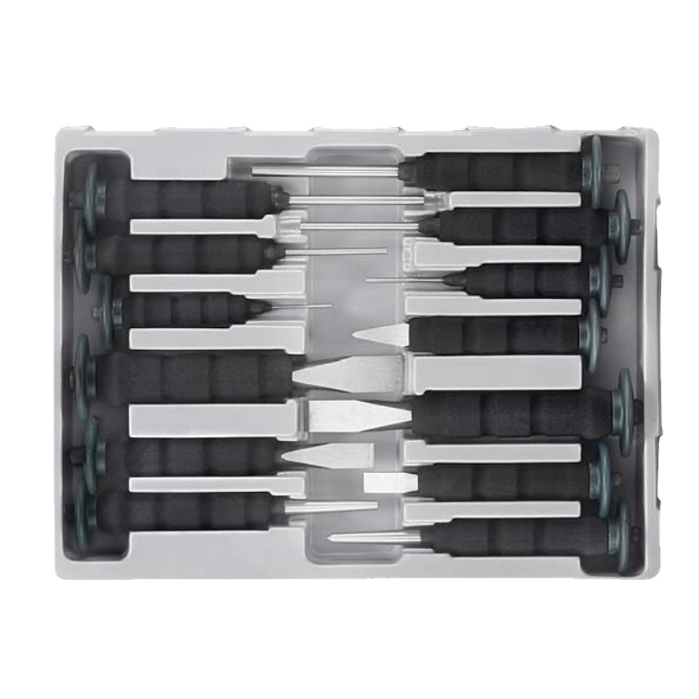 Force 5139 13pc Quakeproof & Safe Punch Set: Pin Taper Center Cape Chisel Punch