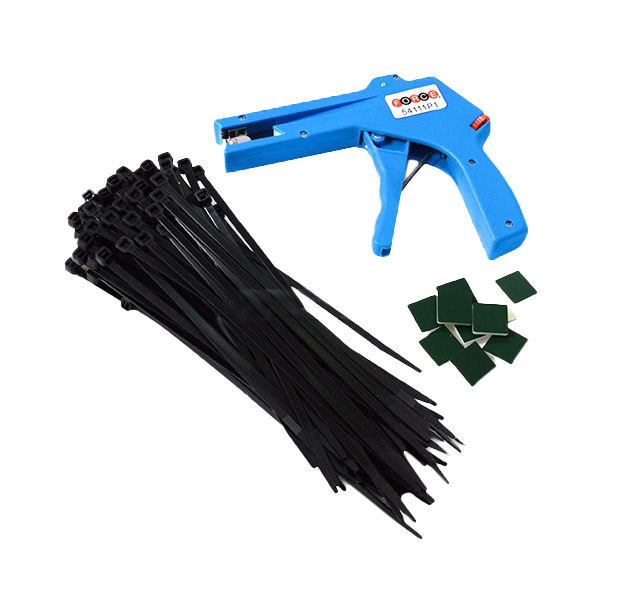 Force 54111 411pc Cable Tie & Tension Cutting Tie Down Gun Pliers Kits