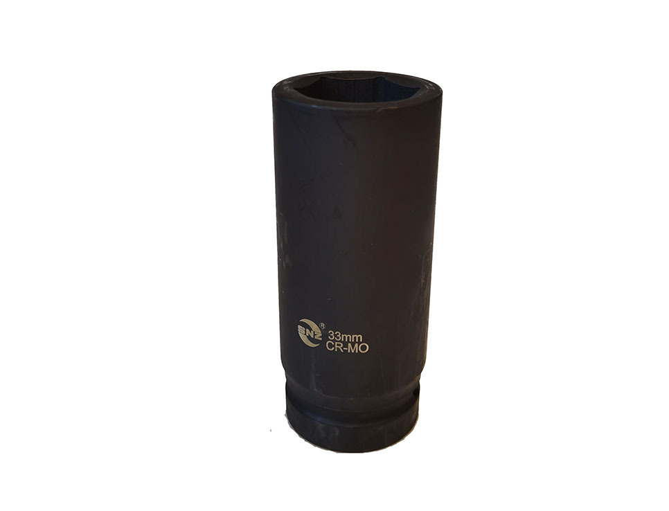Heavy Duty 1" Dr. Cr-Mo 110mmL Extra Deep Impact 6pt Socket: 24,33,38mm