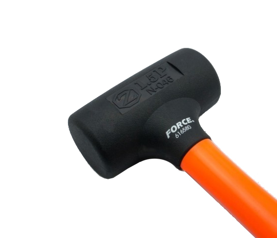 Force Industrial Non Marking Rubber Mallet Hammer with Fiberglass Handle