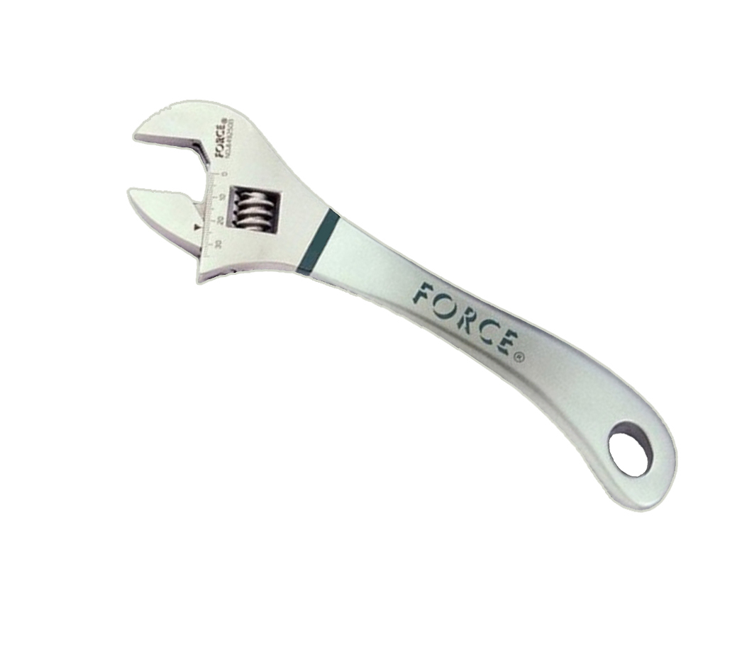 Force 649B Gauged Adjustable Wrench Curved handle Extra Grip Shifter