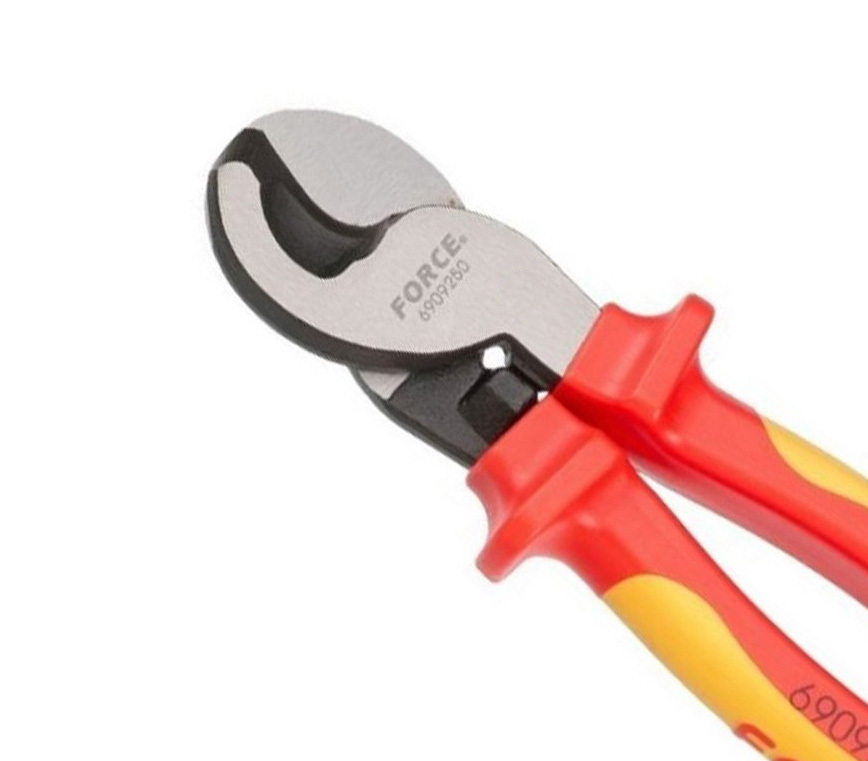 Force 6909250 Insulated Electrician VDE Copper/Aluminium Cable Cutters Pliers 250mm/10" with Big Head