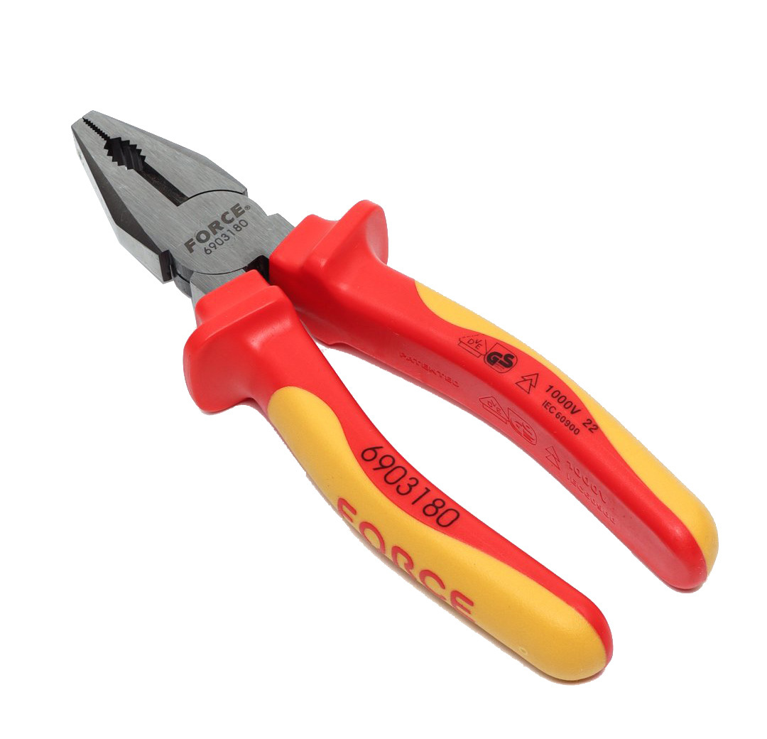 Force 6903180 180mm/7" 1000V Insulated VDE Combination Pliers