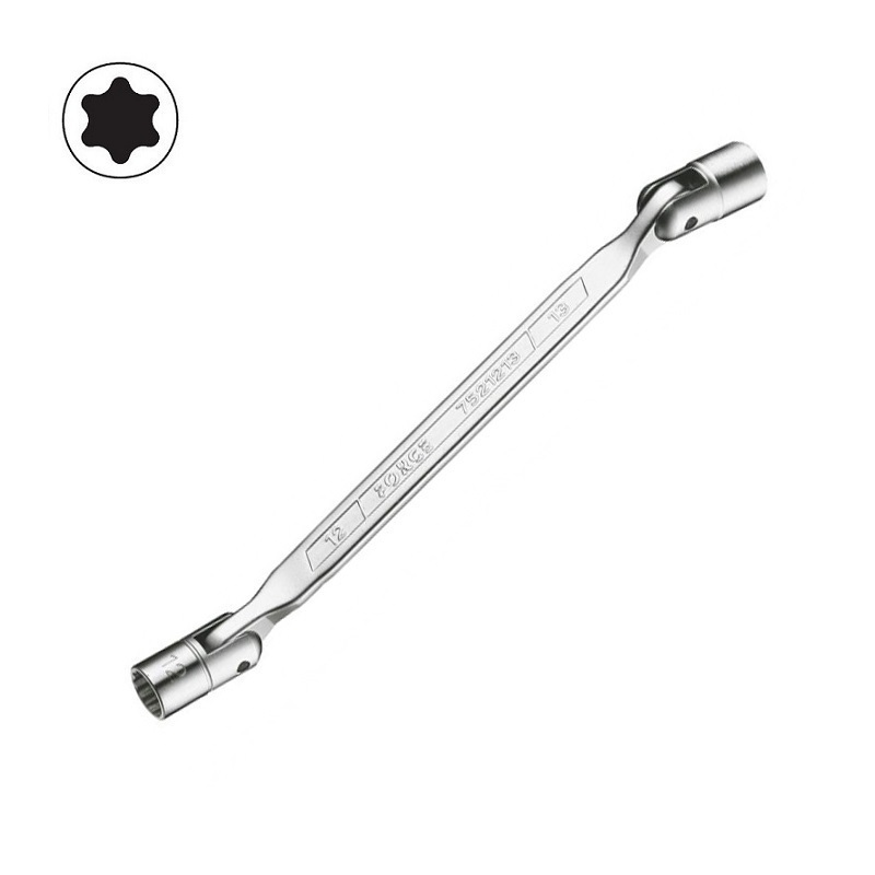 Force 756 Star Hinged Wrenches Swivel Flex Double Head Female Torx Socket