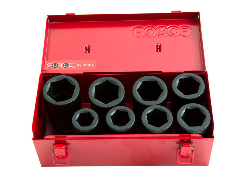 Force 8081DS 1" Dr. 100mmL Deep Impact Socket 15/16"-1.5/8" Imperial Set