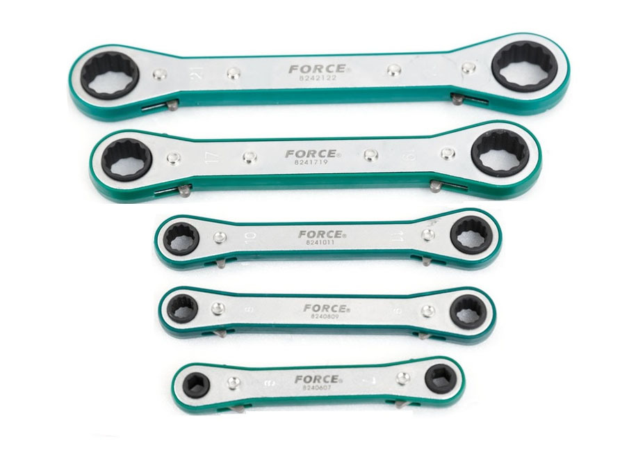 Force 824 Reversible Two Way Double Ratchet Ring Spanner Gear Wrench Metric