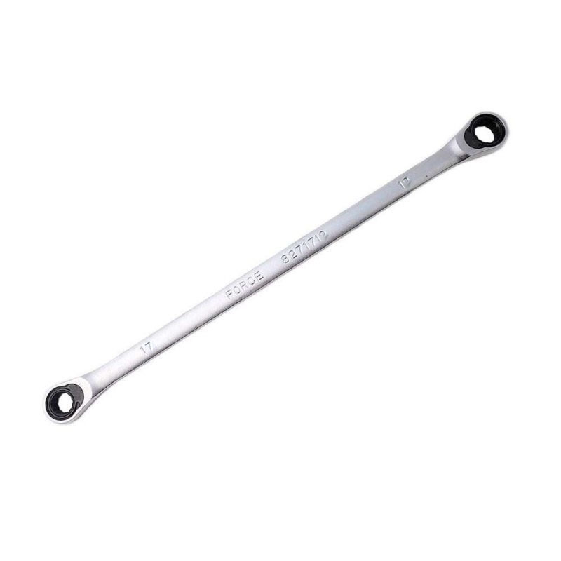 Force 50623 10x12-17x19mm 6pc Aviation Extra Long Double Gear Flat Long Ratcheting Wrench Set