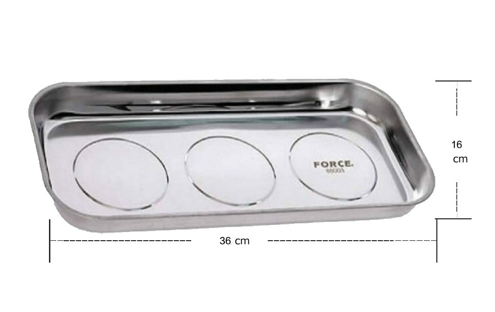Force 88003 360mmLx160mmW Stainless Steel Magnetic Rectangular Tray