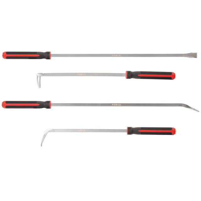 Force 904U2 4pc Jumbo Pry Bar Prybar Set: 24″x70°, 90°; 36″x35°, Straight