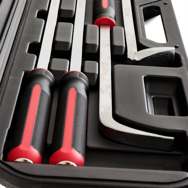Force 904U2 4pc Jumbo Pry Bar Prybar Set: 24″x70°, 90°; 36″x35°, Straight