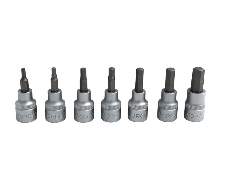 Force K3096 3/8" 9pc Imperial SAE Hex Allen Socket Bits Set 1/8"-1/2"