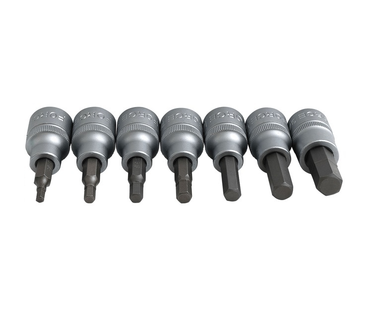 Force K3096 3/8" 9pc Imperial SAE Hex Allen Socket Bits Set 1/8"-1/2"