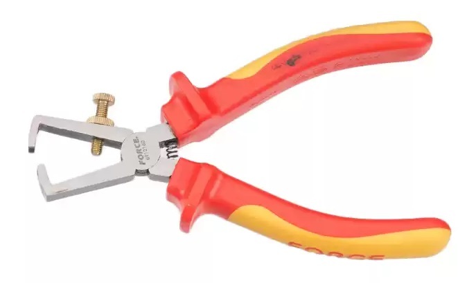 Force K50628 6pc Insulated Pliers Set: Cable Cutter, Adjustable Wrench, Side Cutter, Wire Stripper, Long Nose, Lineman