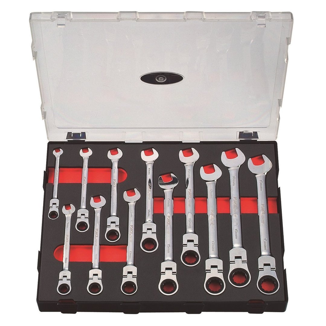 Force K51210F Flexible Ratchet Gear Wrench Set 8-19mm 12pc
