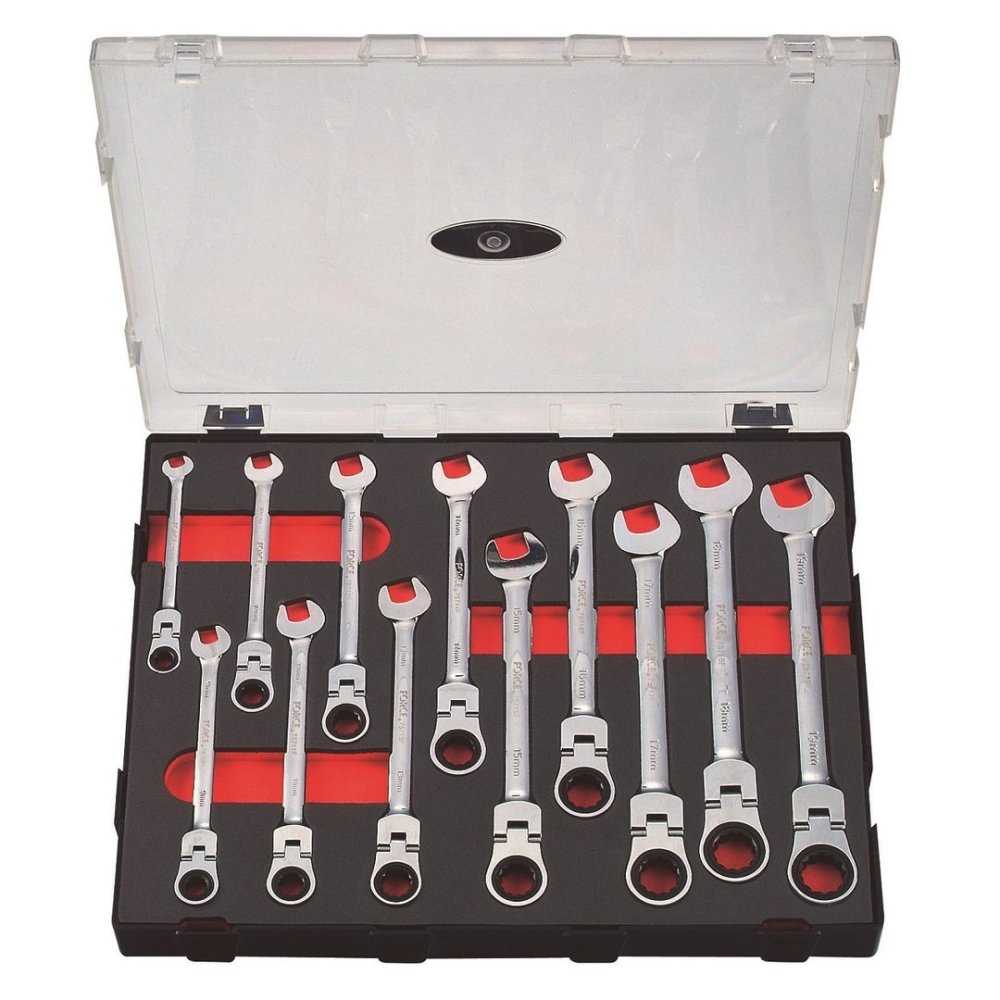 Force K51210F Flexible Ratchet Gear Wrench Set 8-19mm 12pc
