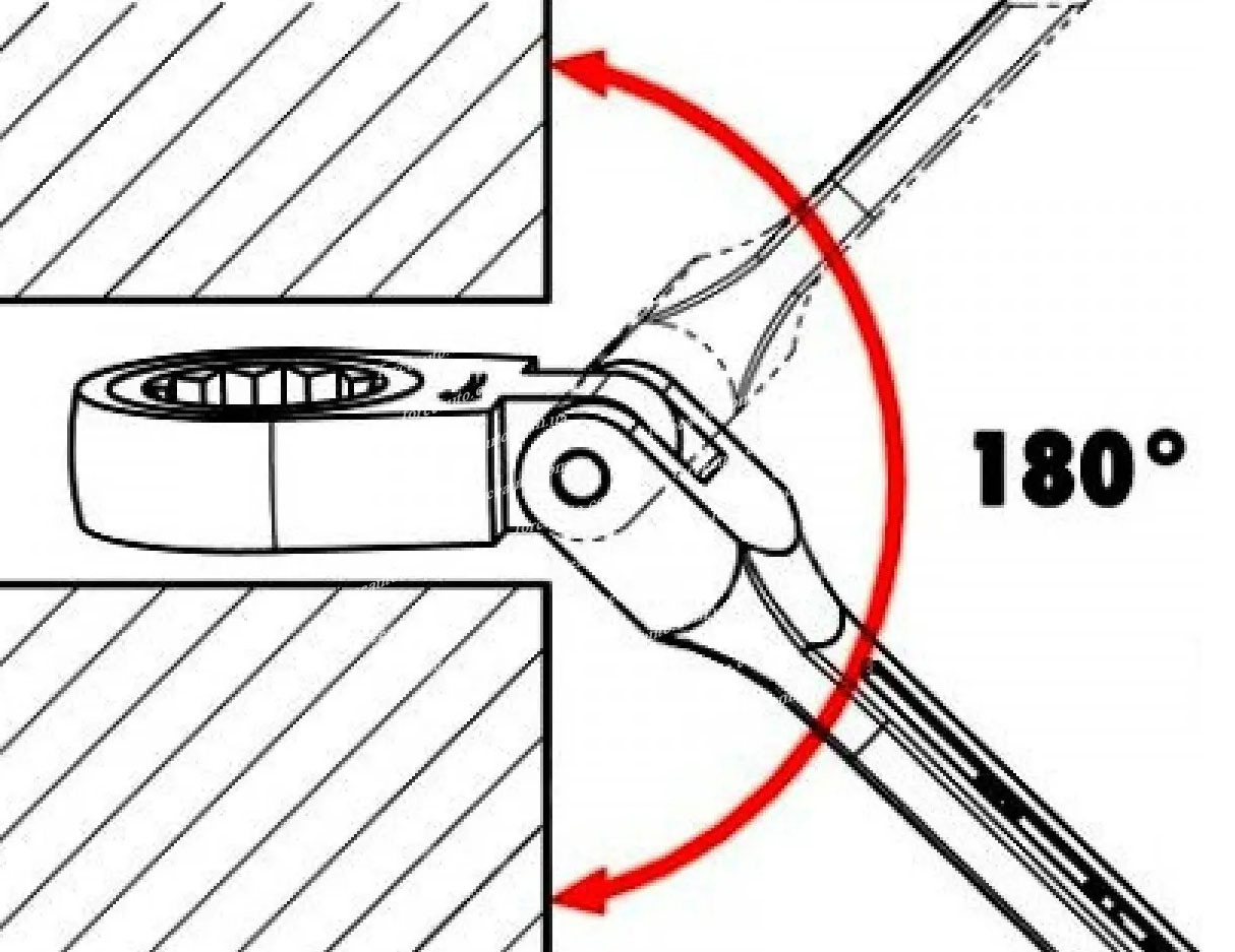 Force 757..F Flexible Head Ratchet Spanner Ring Open End Combination Wrench Metric Individual