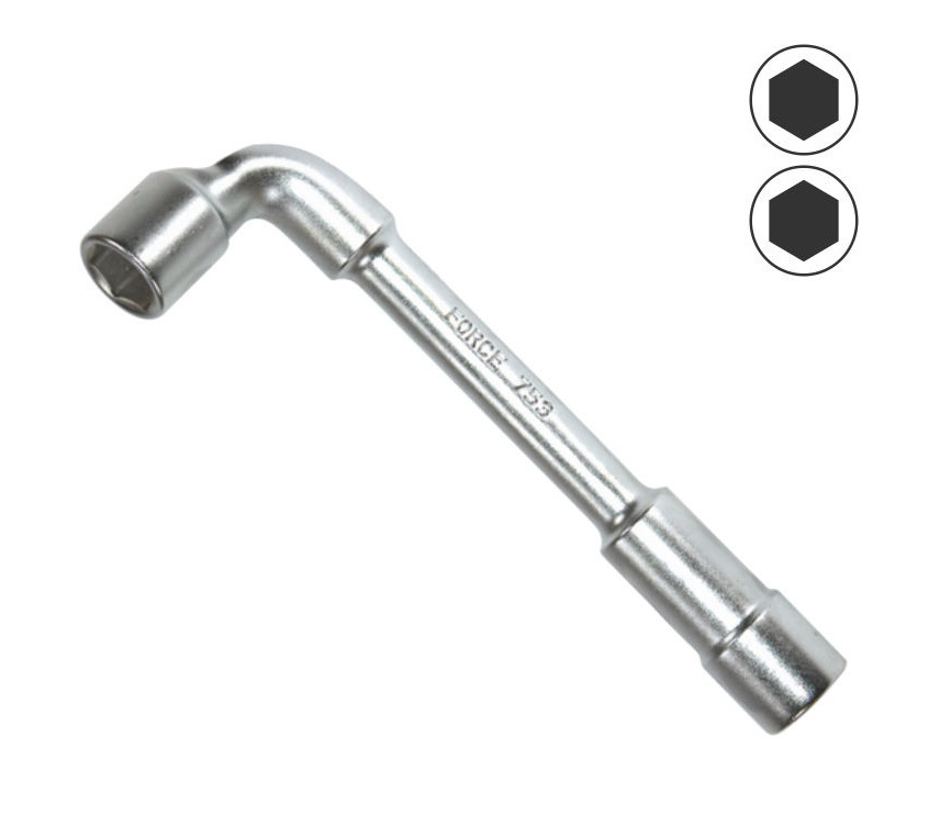 Force K51219 8-22mm 12pc Angle Wrench Deep Recess Through Hole Tubular Socket Wrench Set