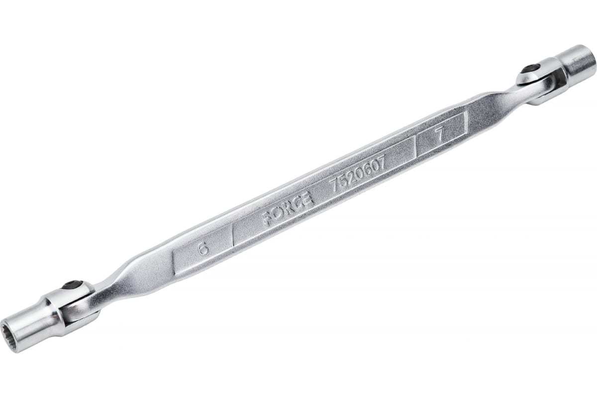 Force 752 Hinged Swivel Flex Double Head Socket Saltus Wrench for Confined Area