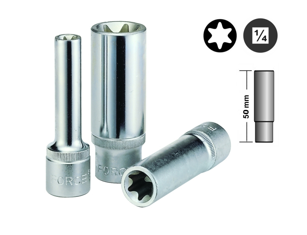Force T2742-18 74pc 1/4" Dr. Metric & Female E-Star Socket and Accessories Master Set