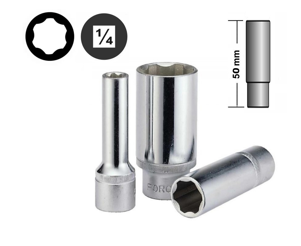 Force T2742-18 74pc 1/4" Dr. Metric & Female E-Star Socket and Accessories Master Set