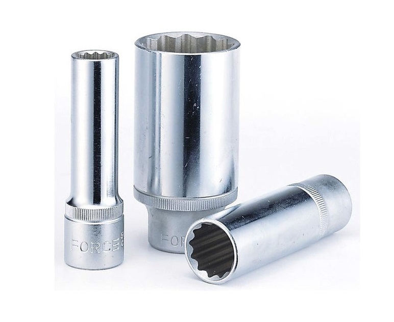 Force T4143 14pc 1/2" Dr. 6PT/12PT 77mmL Deep Socket 10-32mm Set