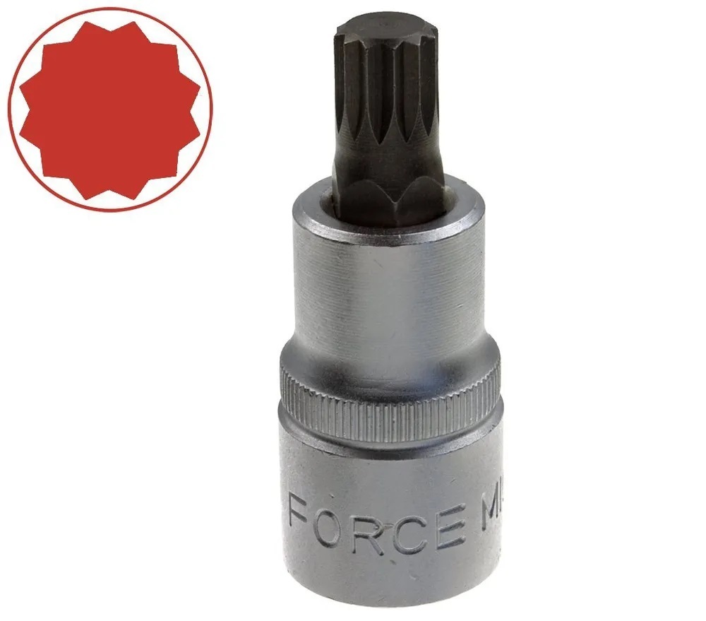 Force T4281 Hex Allen & Spline Socket Bits 27pc Set: M5-M16 Spline, 4-12mm Hex Allen