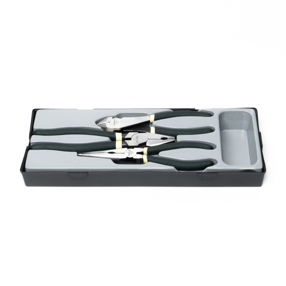Force T5034 Combination, Long Nose, Diagonal Pliers 3pc Set