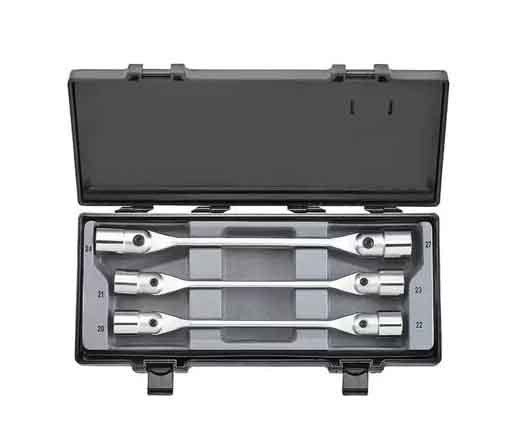 Force T5033 Hinged Swivel Flex Double Head Socket Saltus Wrench 20x22-24x27mm 3pc Set