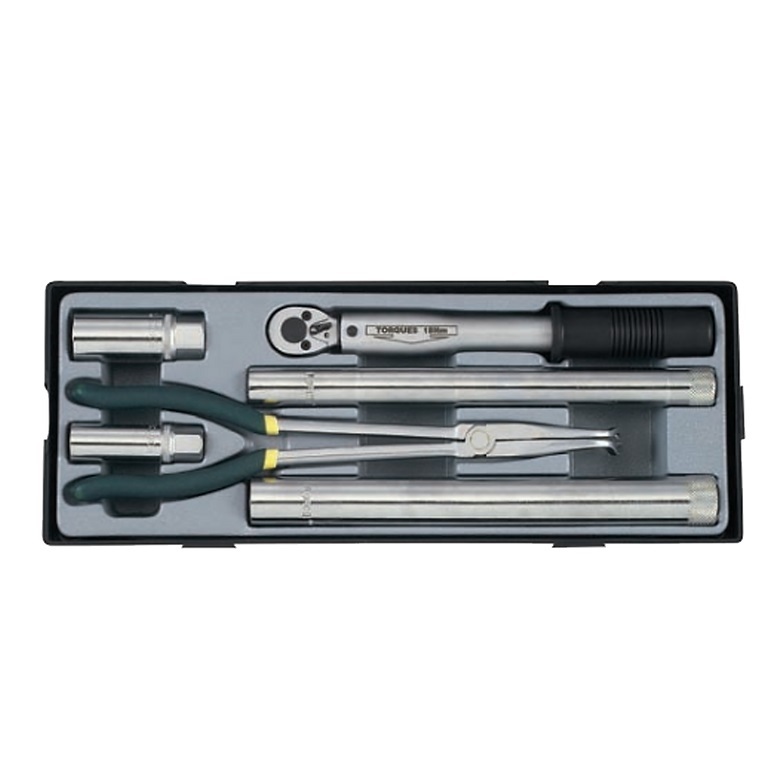 Force T50618.. 3/8" Dr. Spark Plug Assorted 6pc Set: Torque Wrench, Magnetic Spark Plug Socket, O-ring Pliers