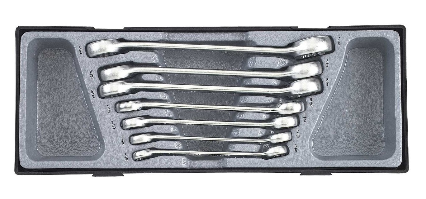 Force T50710 5/16"-7/8" 7pc Double Size Imperial SAE Flare Nut Wrench Set