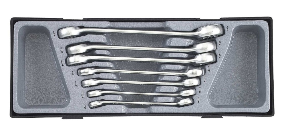 Force T50710 5/16"-7/8" 7pc Double Size Imperial SAE Flare Nut Wrench Set