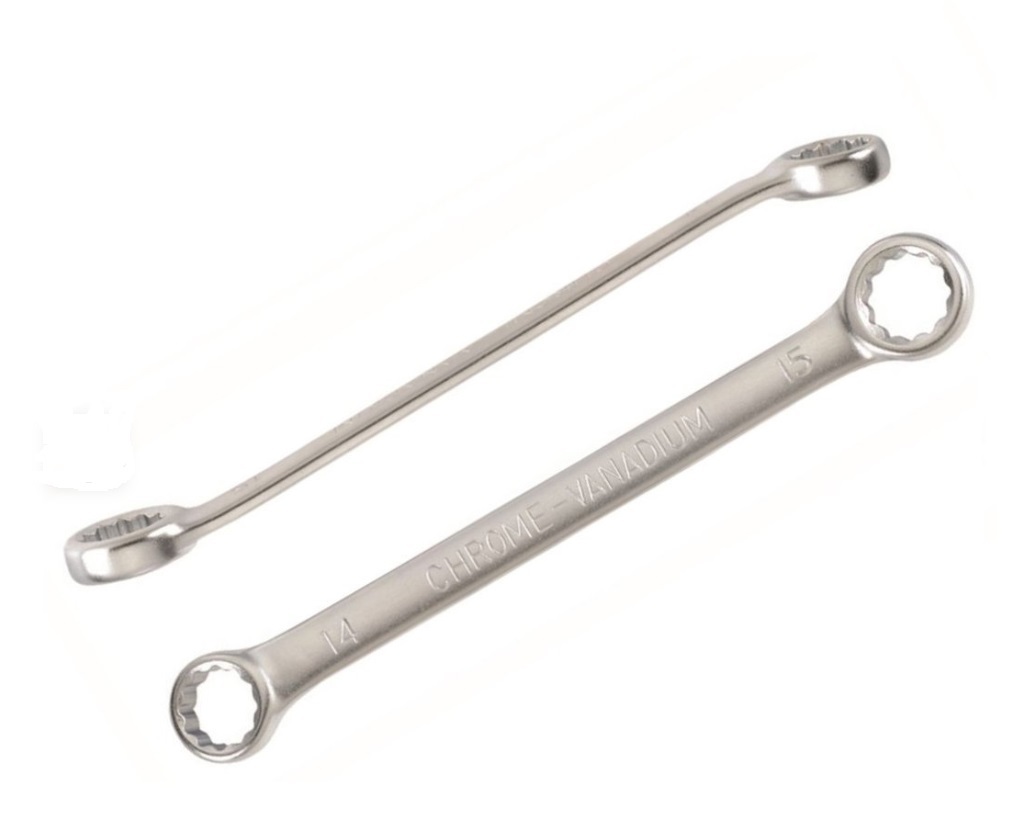 Force T51226 Flat/T51226A 15° Bowed Double Ring Spanner Wrench 6x7-30x32mm 12pc