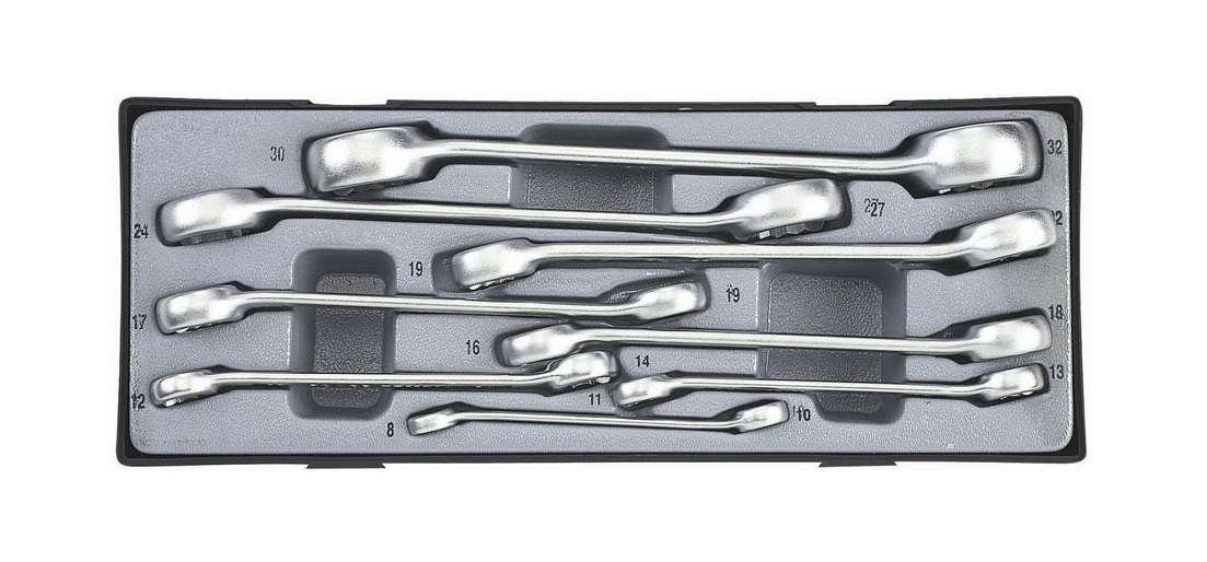 Force T5082 8x10-30x32mm Metric 8pc Flare Nut Brake Pipe Wrench Set