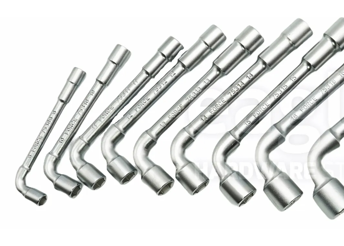 Force T5114 8-19mm 11pc Angle Wrench Deep Recess Through Hole Tubular Socket Wrench Set