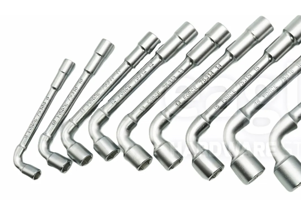 Force T5114 8-19mm 11pc Angle Wrench Deep Recess Through Hole Tubular Socket Wrench Set