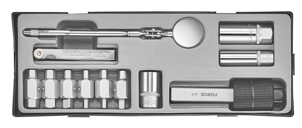 Force T5122 Oil Filter & Oil Drain Sump Plug Changing Tool Set