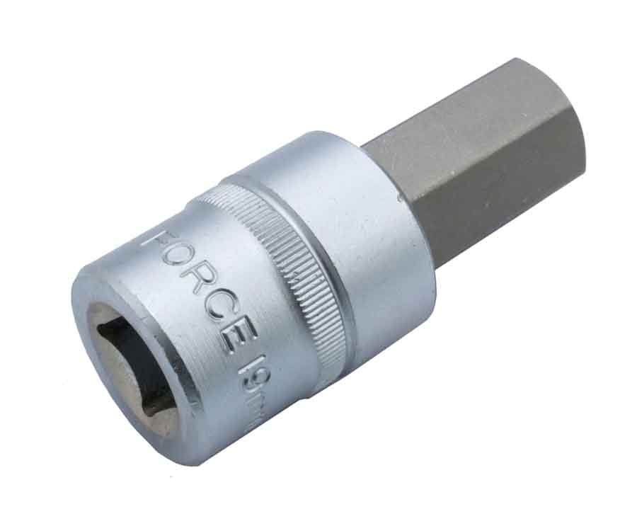 Force K41110 1/2" Dr. Hex Allen Socket Bits H4-H19mm 11pc set