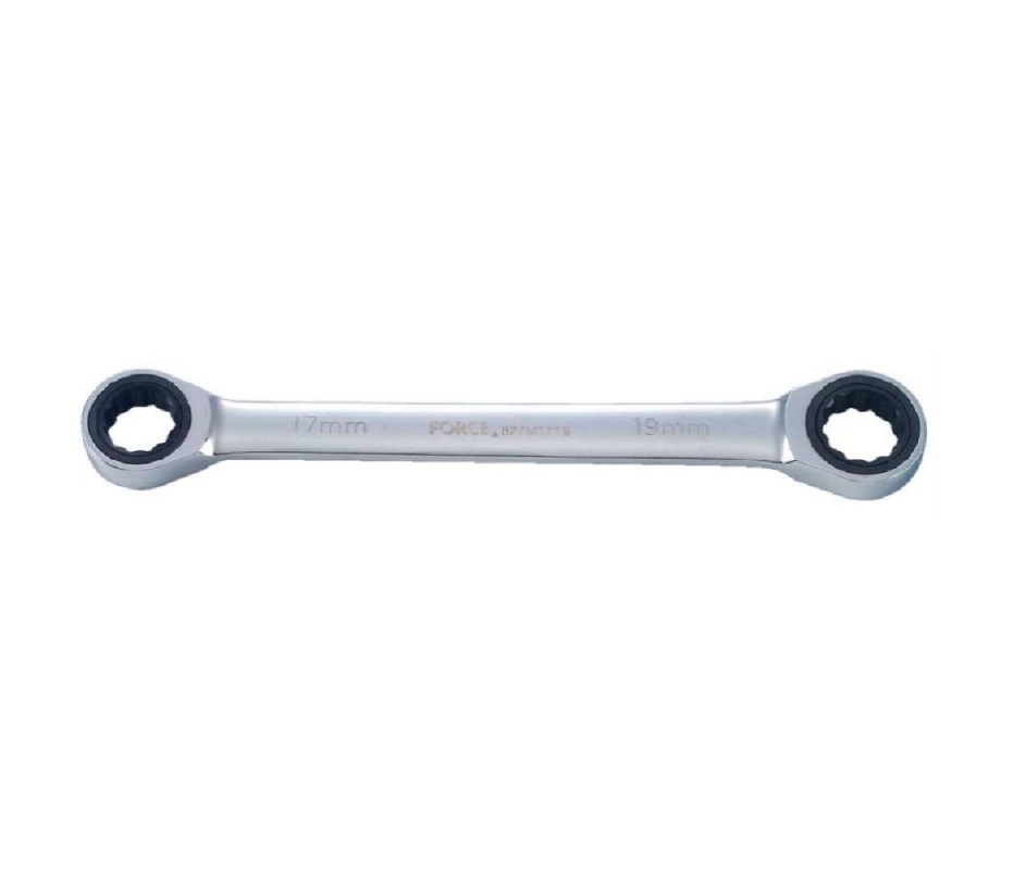 Force K50625 8x9-17x19mm 6pc Double Ratcht Flat Ring Spanner Gear Wrench Set